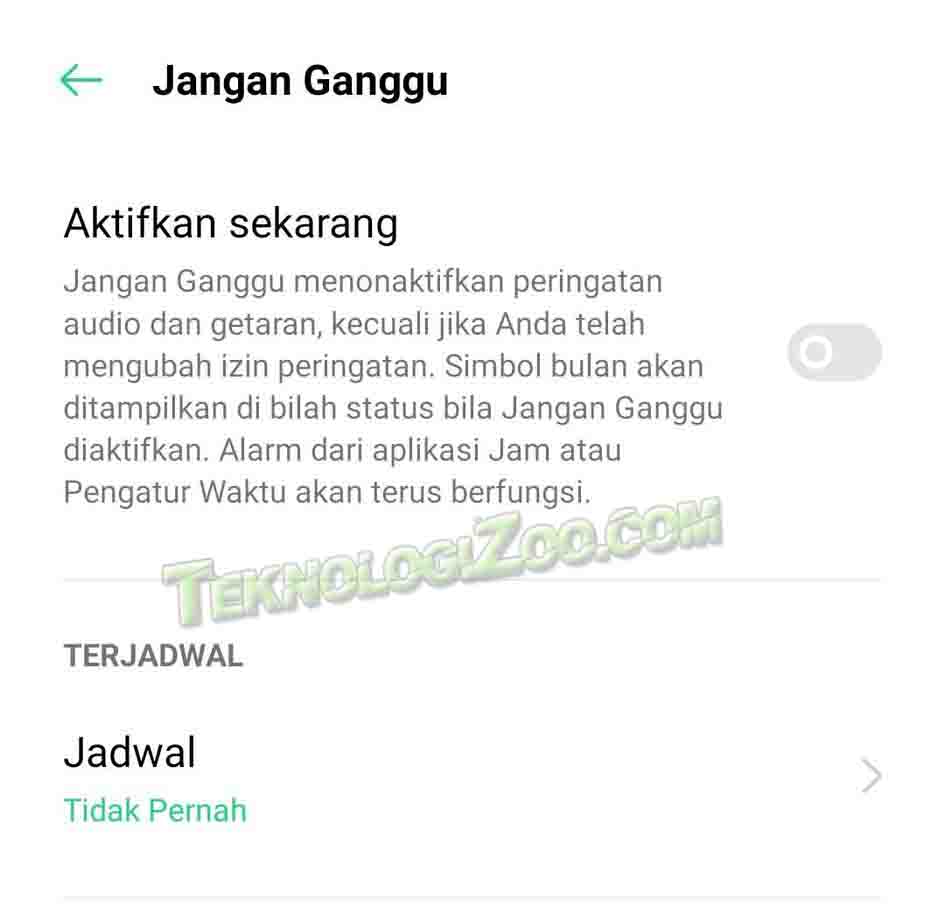 Cara Mengaktifkan Mode Jangan Ganggu di HP Oppo F9 mode jangan ganggu hp oppo f9